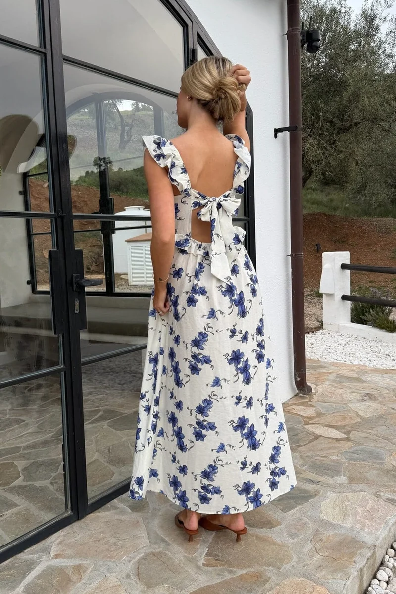 BYIC x Molly&My - Melbaic Dress A23117 - Light Blue Violet Floral