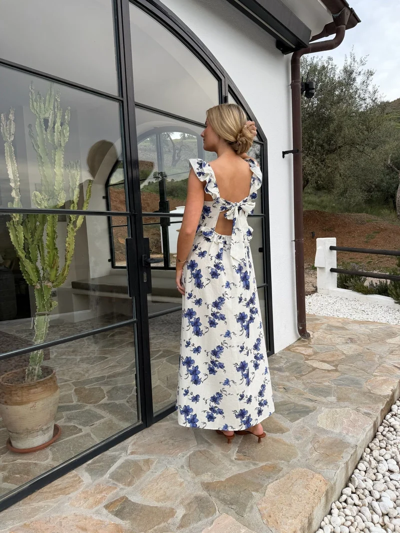 BYIC x Molly&My - Melbaic Dress A23117 - Light Blue Violet Floral