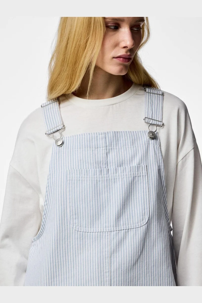 Pieces - Pcallo Dungaree Dress Fsy - 5105505 Cashmere Blue Cloud Dancer