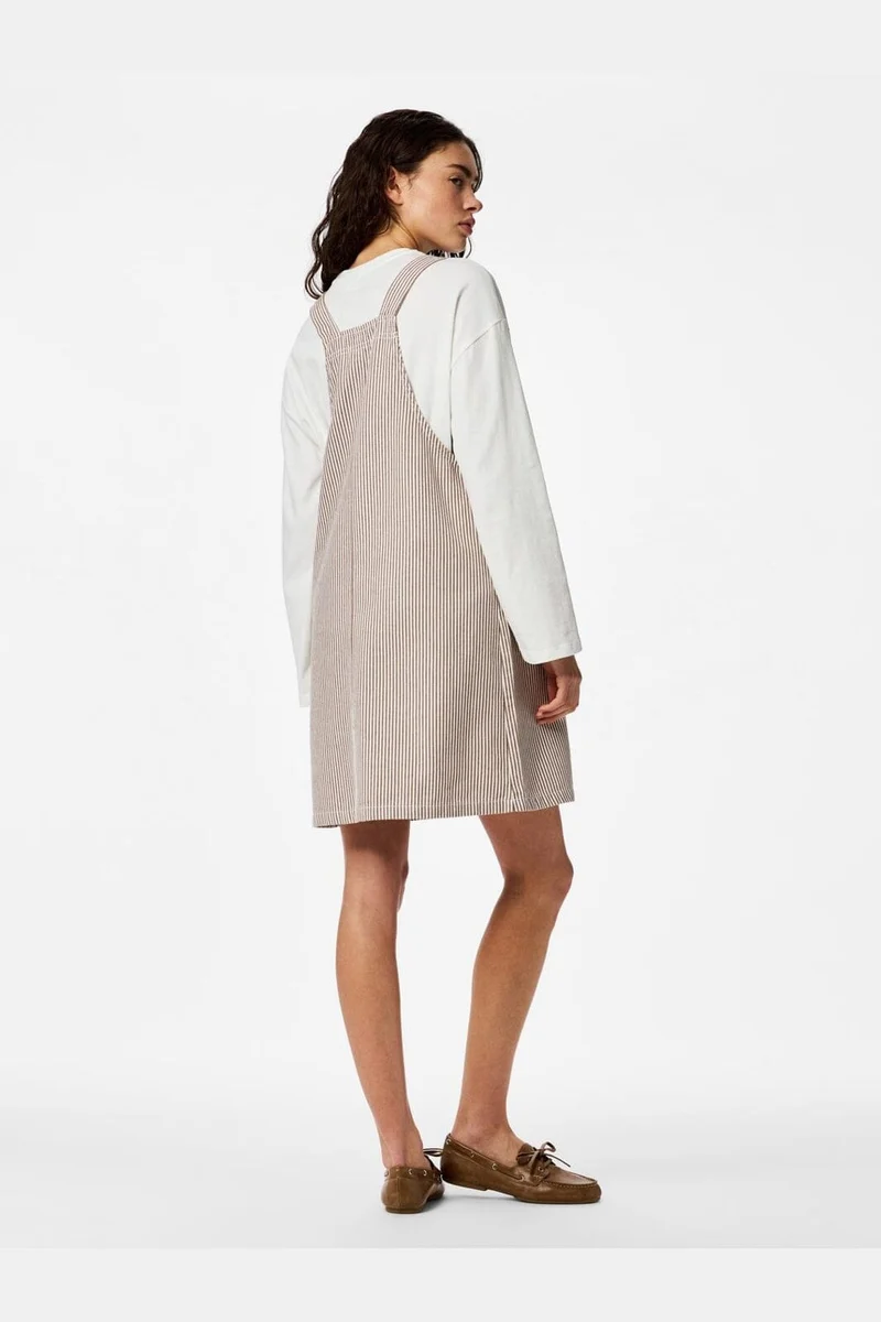 Pieces - Pcallo Dungaree Dress Fsy - 5105504 Greige Cloud Dancer