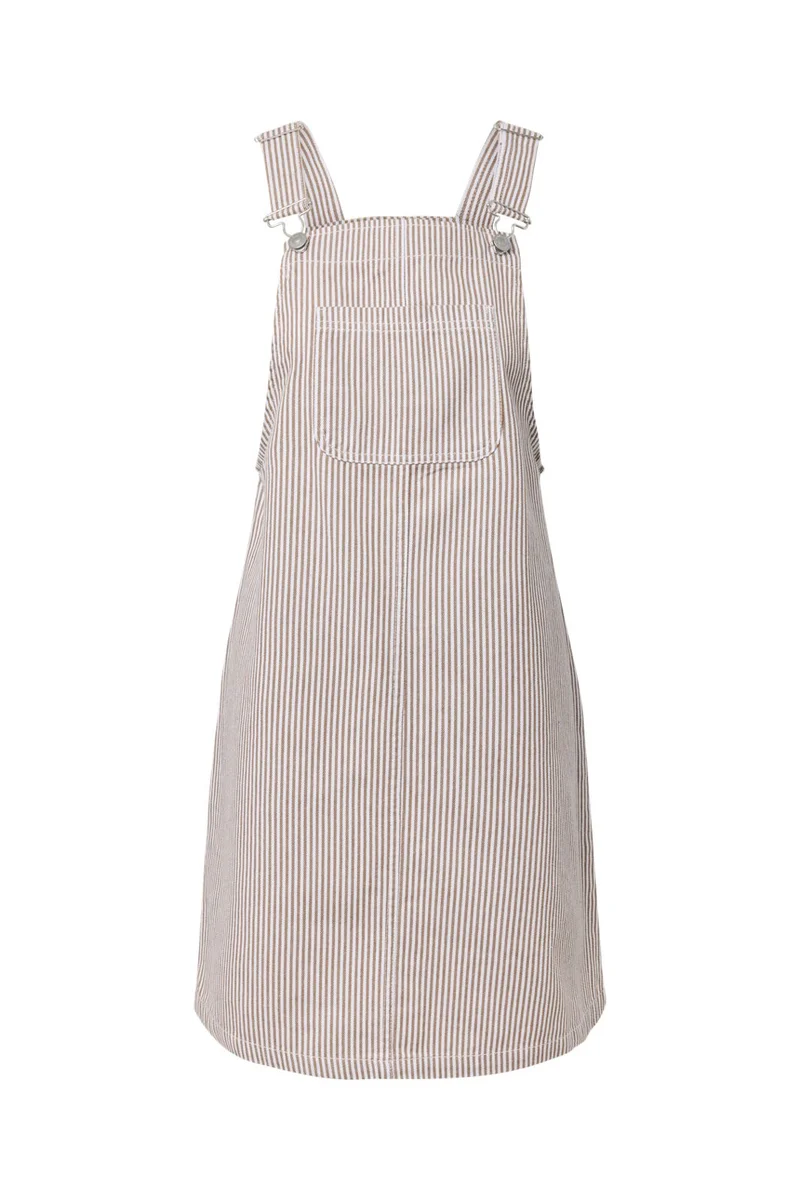 Pieces - Pcallo Dungaree Dress Fsy - 5105504 Greige Cloud Dancer
