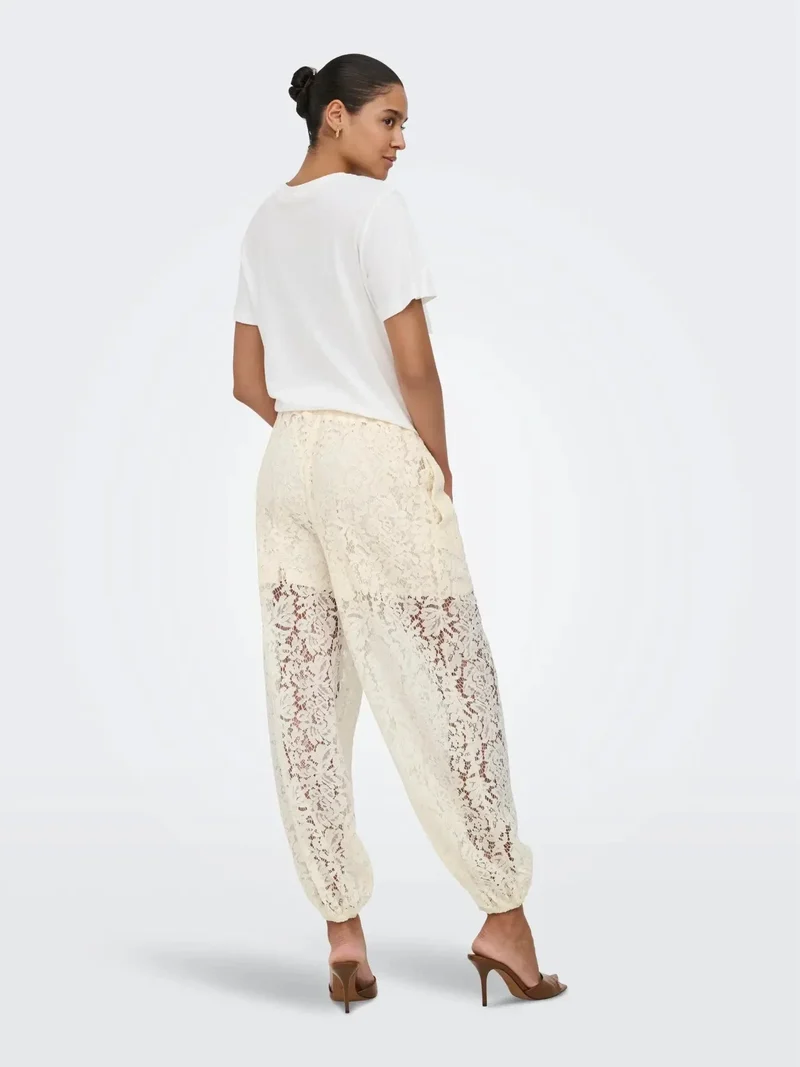JDY - Jdyjulia Lace Balloon Pant - 5127283 Egret