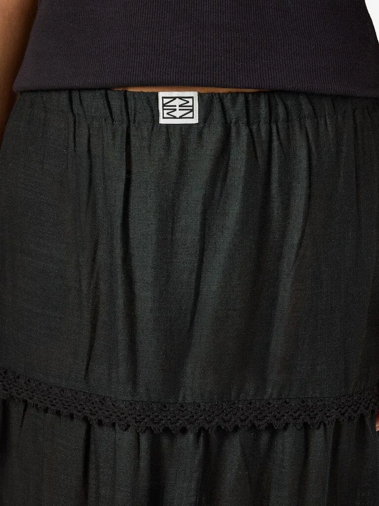 Noisy May - Nmleilani Sienna Nw Maxi Skirt Fwd - 4949068 Black Lace