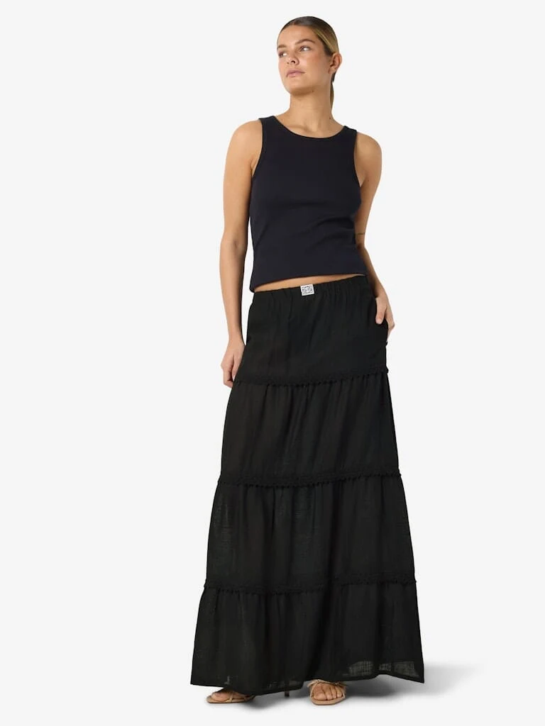 Noisy May - Nmleilani Sienna Nw Maxi Skirt Fwd - 4949068 Black Lace