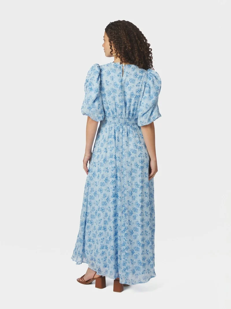 Neo Noir - Kikka Chiffon Flower Dress 167915 - 145 - Light Blue