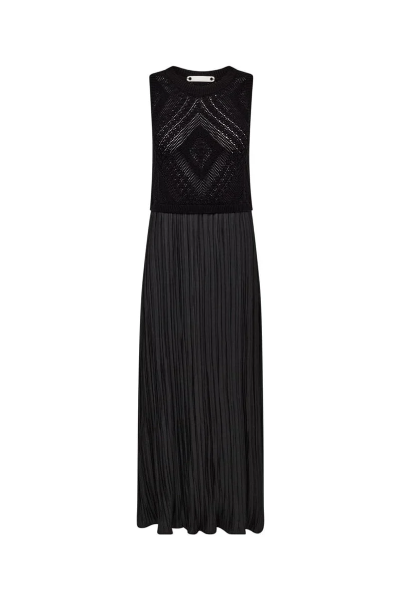 Co´Couture - Tammycc Plissé Mix Dress 46059 - 96 - Black