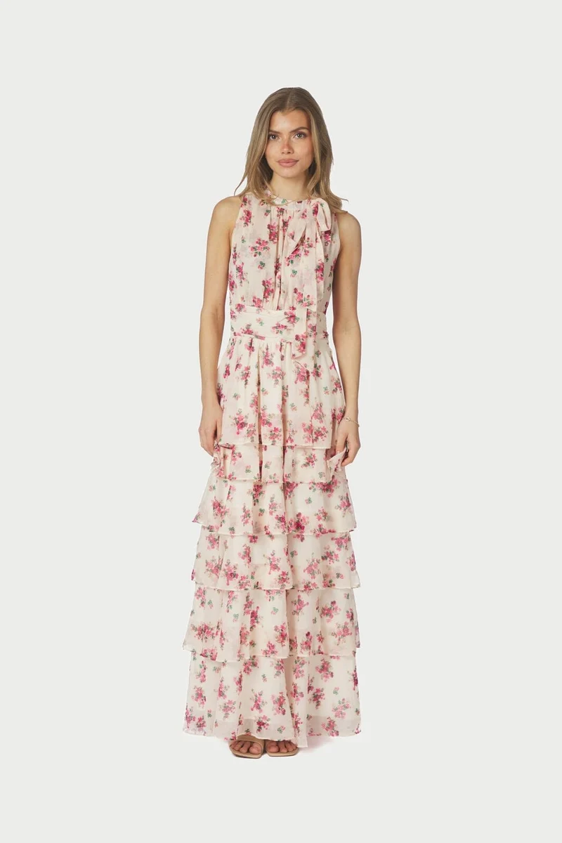 Neo Noir - Marli Amazing Chiffon Dress 167706 - 165 - Rose