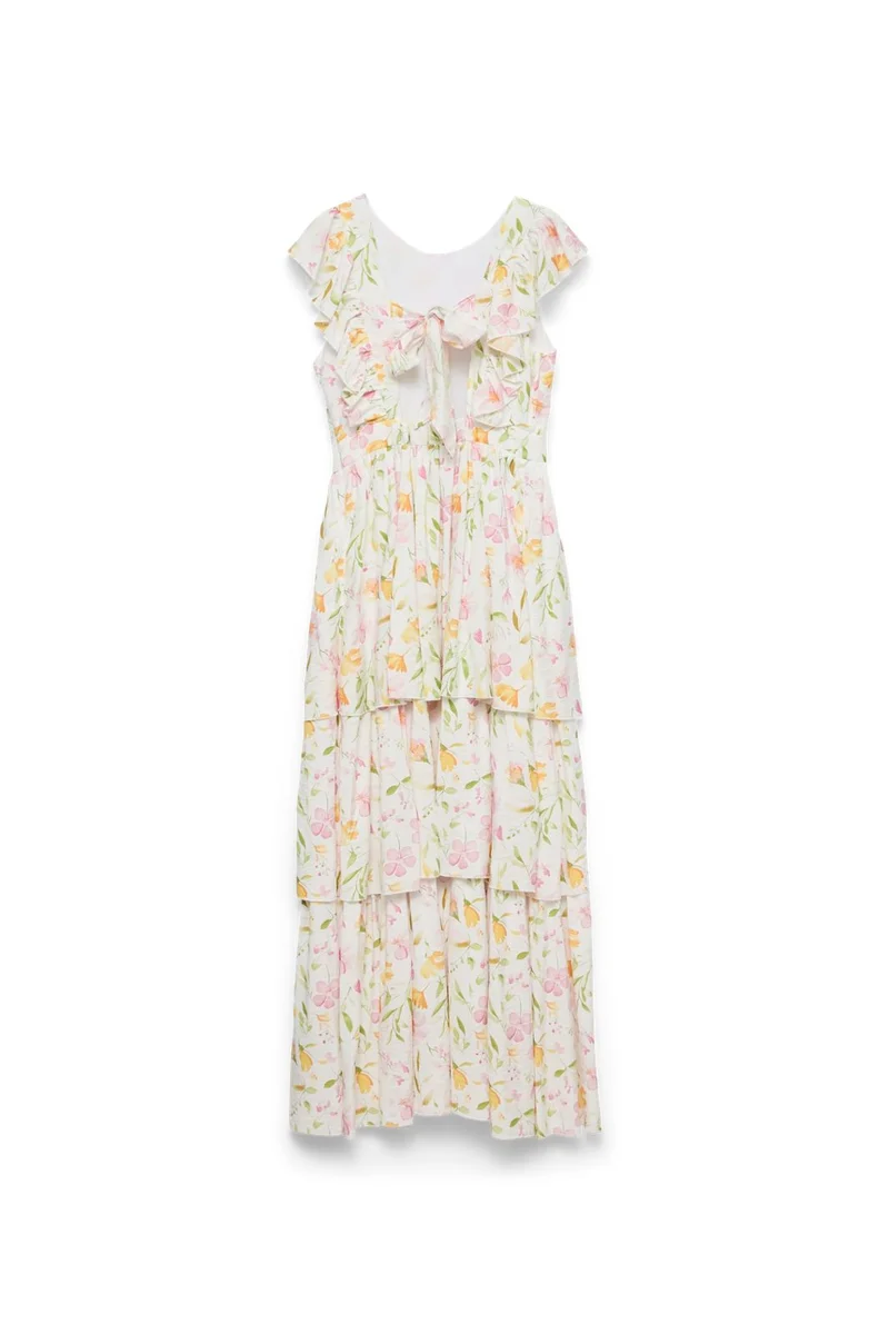 Vero Moda - Vmestella Sl Maxi Dress - 5052682 Bright White Flower Aop