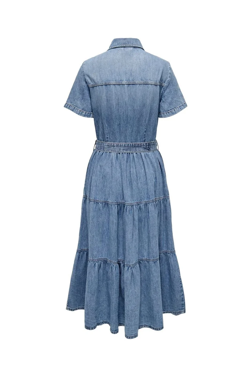 Only - Onlaliyah S/S Layer Dress Akm - 4531306 Medium Blue Denim