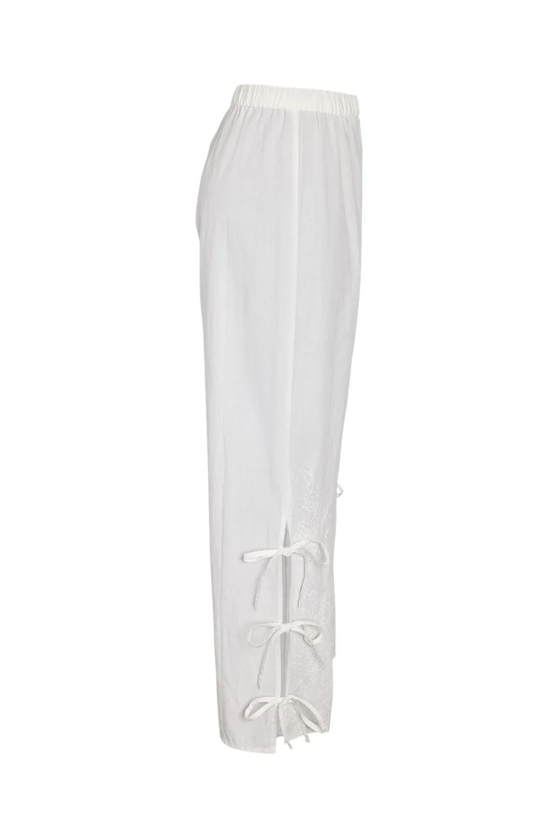 Noisy May - Nmmae Tie Pants - 5010920 Cloud Dancer