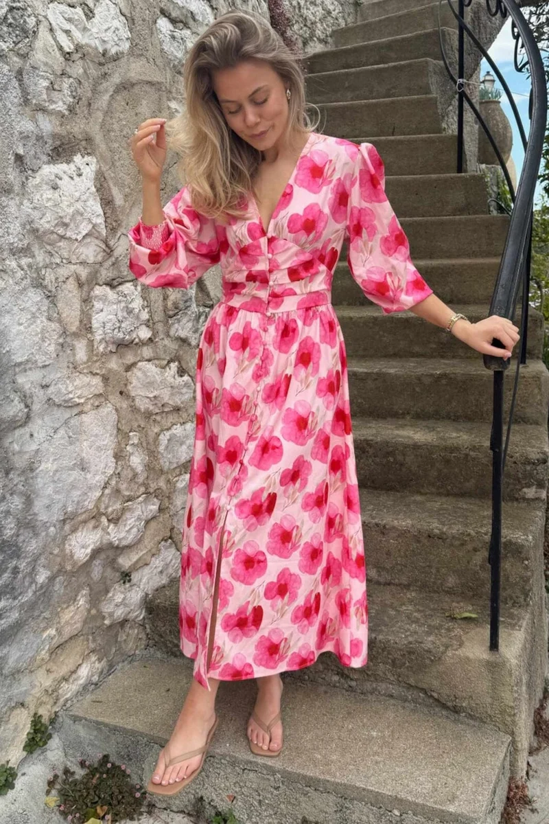 BYIC - Adelic Long Dress A2327 - Pink Rose Blush
