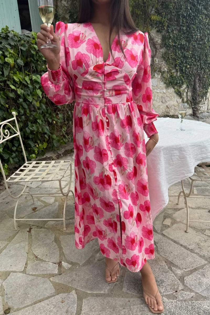 BYIC - Adelic Long Dress A2327 - Pink Rose Blush