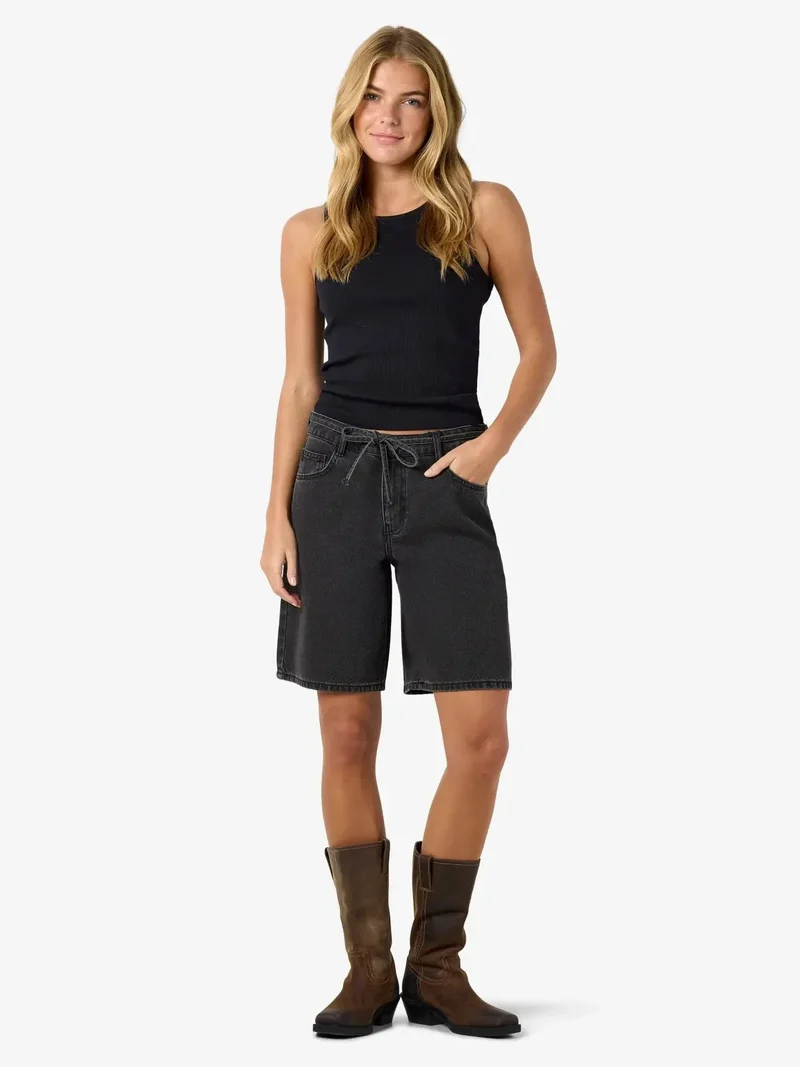 Noisy May - Nmmaisy Loose Shorts Az457Bl - 5070668 Black Denim