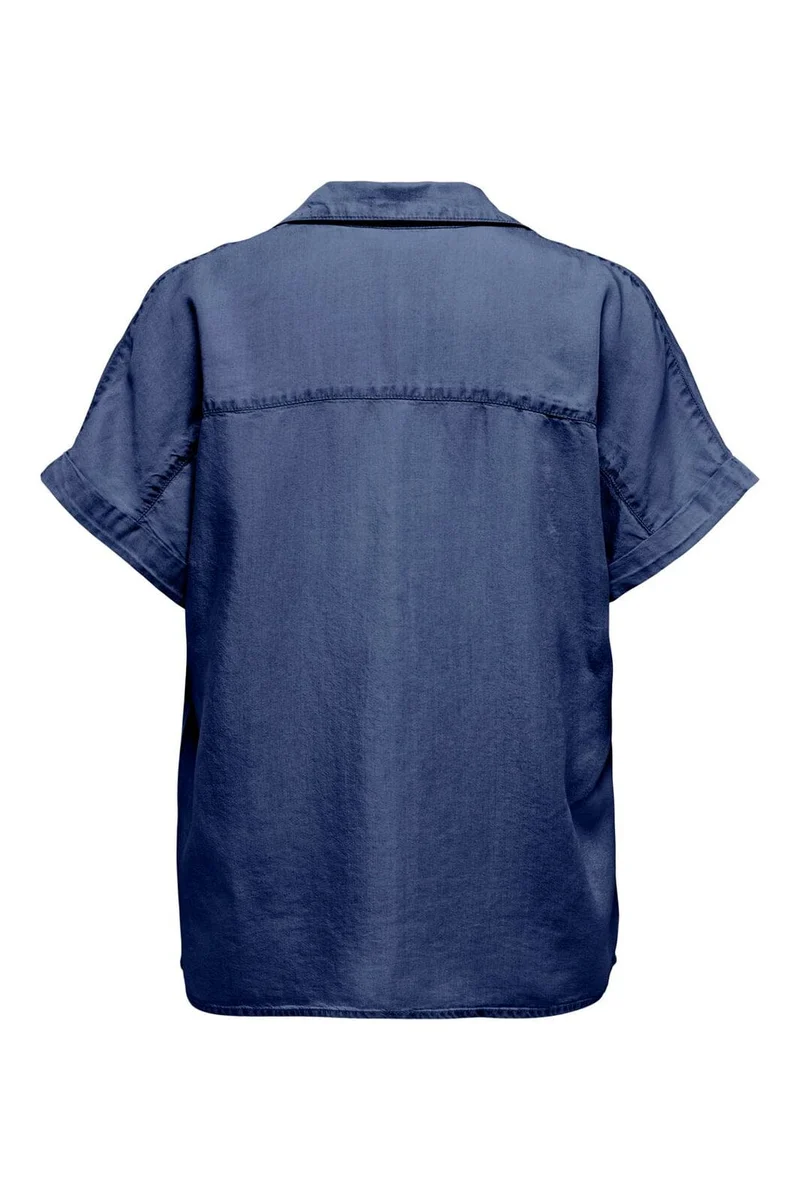 Only - Onlcharis Life Cap Sleeve Shirt Cc - 4977052 Dark Blue Denim