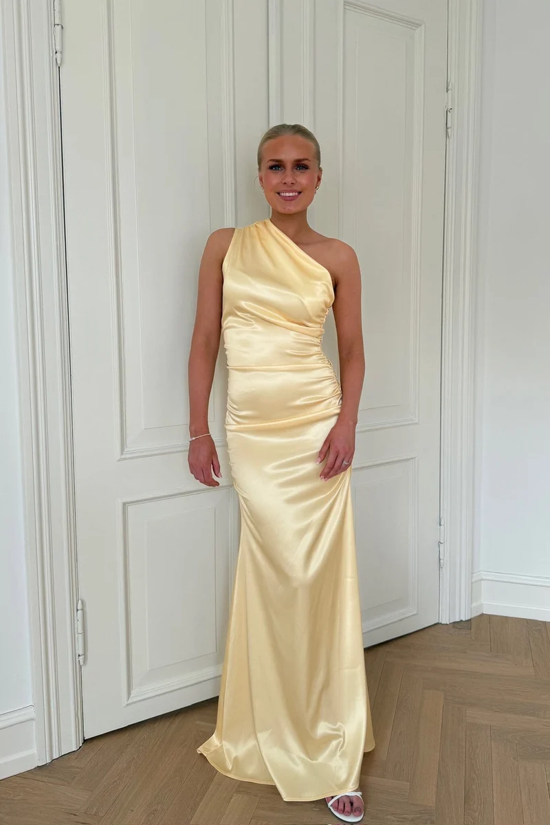 BYIC - Andreaic Satin Dress A25124 - Butter Yellow