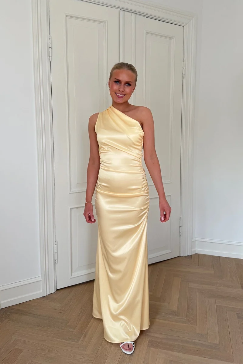 BYIC - Andreaic Satin Dress A25124 - Butter Yellow