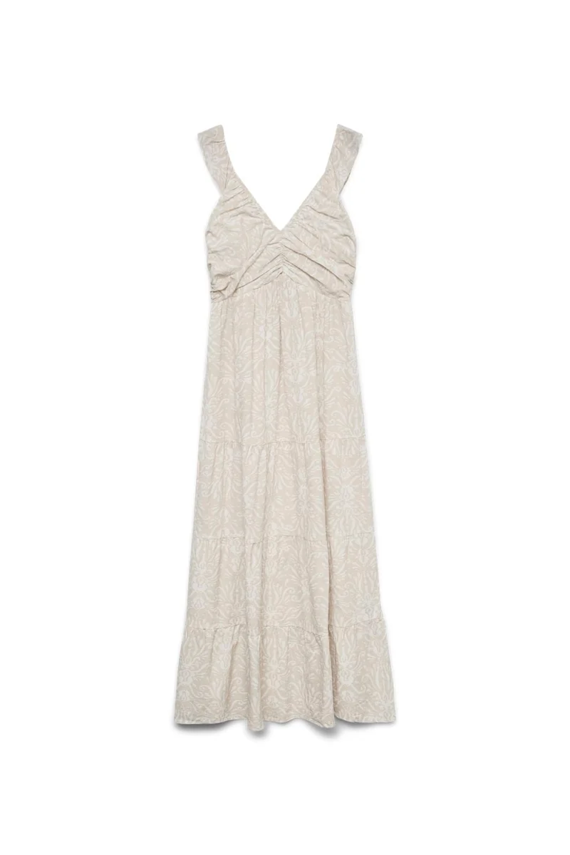 Vero Moda - Vmdicthe Sl Frill Ankle Dress - 4979094 Pumice Stone Ally