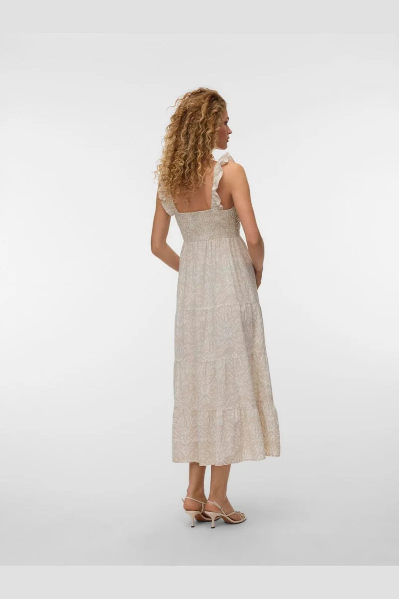 Vero Moda - Vmdicthe Sl Frill Ankle Dress - 4979094 Pumice Stone Ally