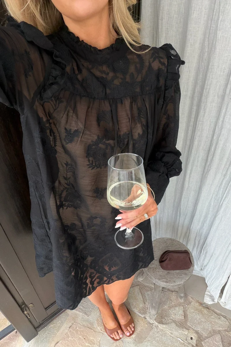 BYIC - Ellinoric Lace Dress - vb Vintage Black