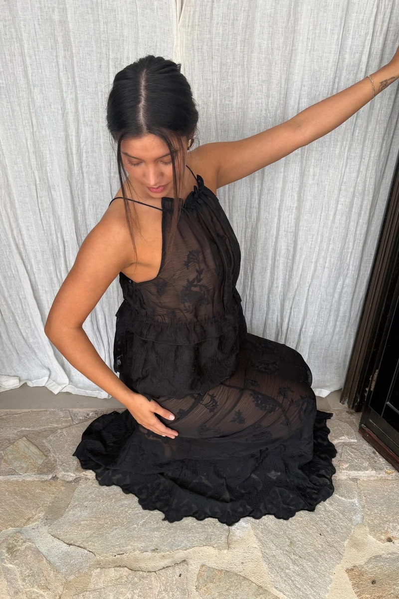 BYIC - Ellinoric Lace Maxi Skirt - vb Vintage Black
