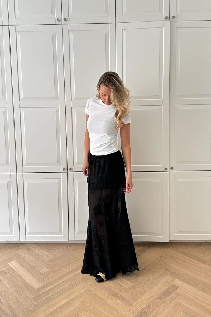 BYIC - Ellinoric Lace Maxi Skirt - vb Vintage Black