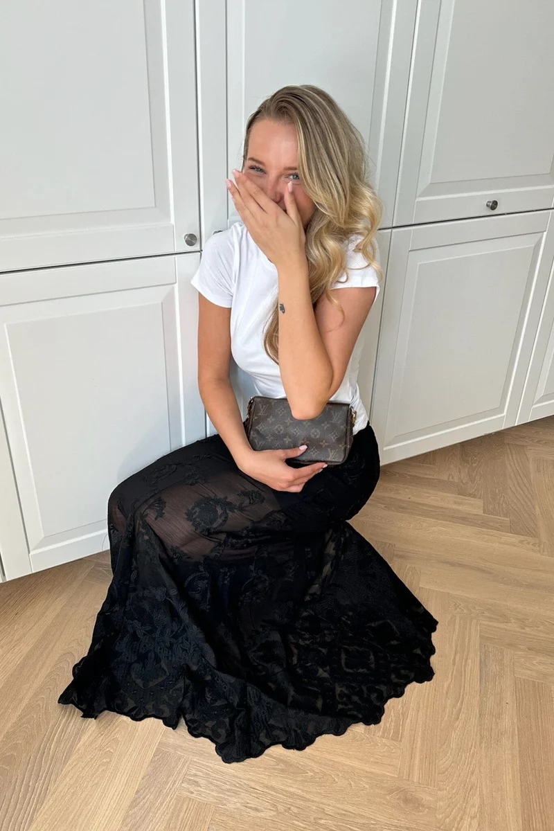 BYIC - Ellinoric Lace Maxi Skirt - vb Vintage Black