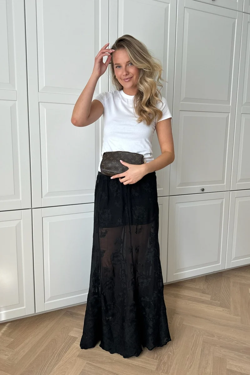 BYIC - Ellinoric Lace Maxi Skirt - vb Vintage Black