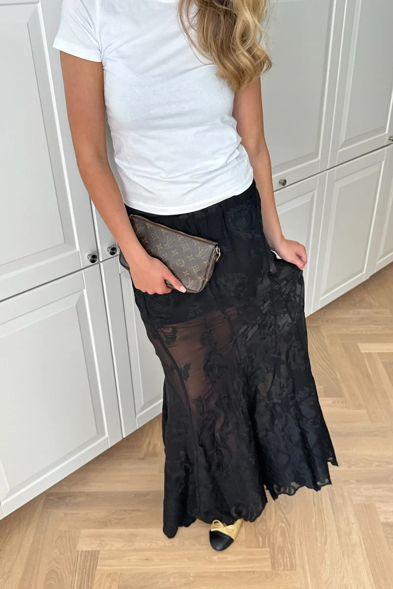 BYIC - Ellinoric Lace Maxi Skirt - vb Vintage Black