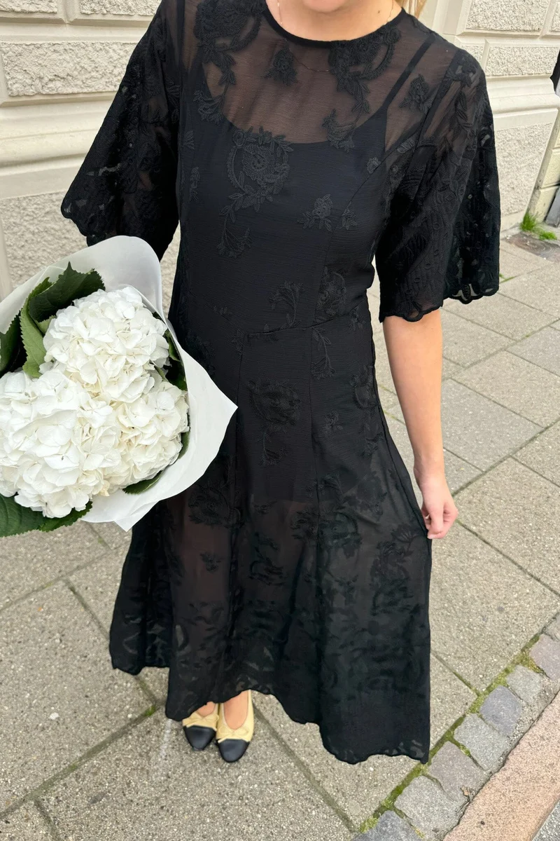 BYIC - Ellinoric Lace Long Dress - vb Vintage Black