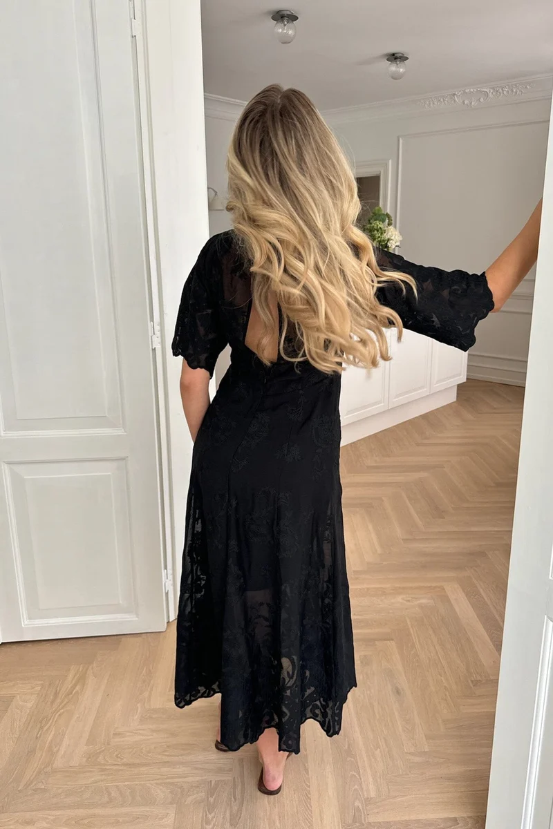 BYIC - Ellinoric Lace Long Dress - vb Vintage Black