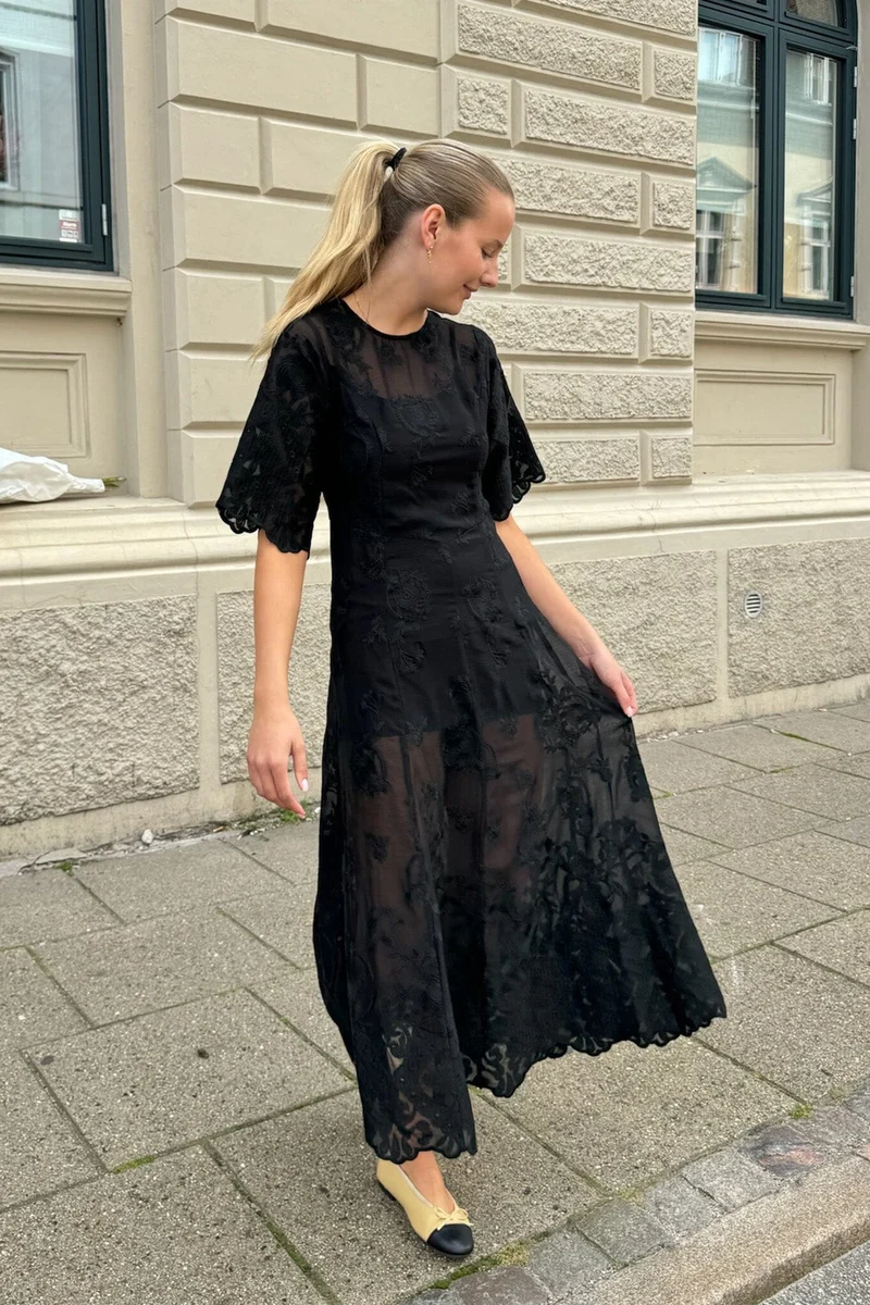 BYIC - Ellinoric Lace Long Dress - vb Vintage Black