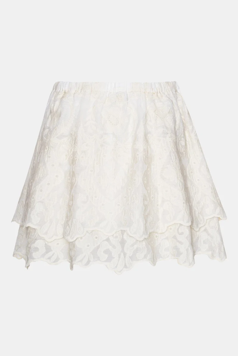 BYIC - Ellinoric Lace Mini Skirt - vw Vintage White