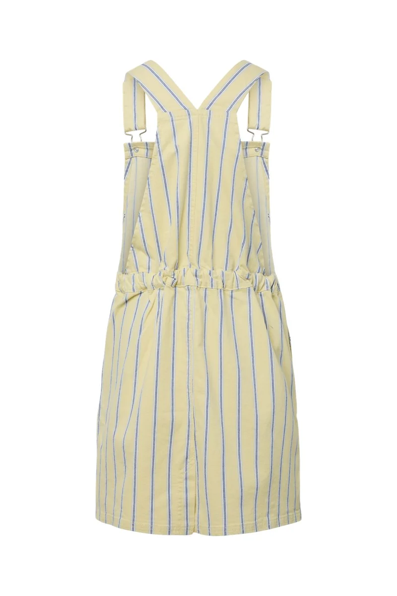 Pieces - Pcbillo Dungaree Denim Dress - 4972524 French Vanilla Cloud Dancer & Beaucoup Blue & Oyster Mushrooms