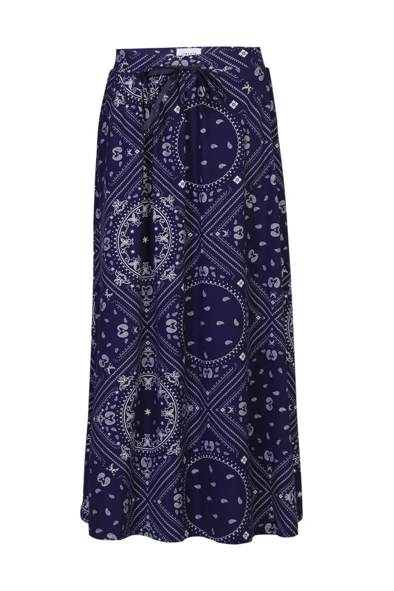 Liberte - Alma-Loose-Skirt 9582 - Blue Scarf