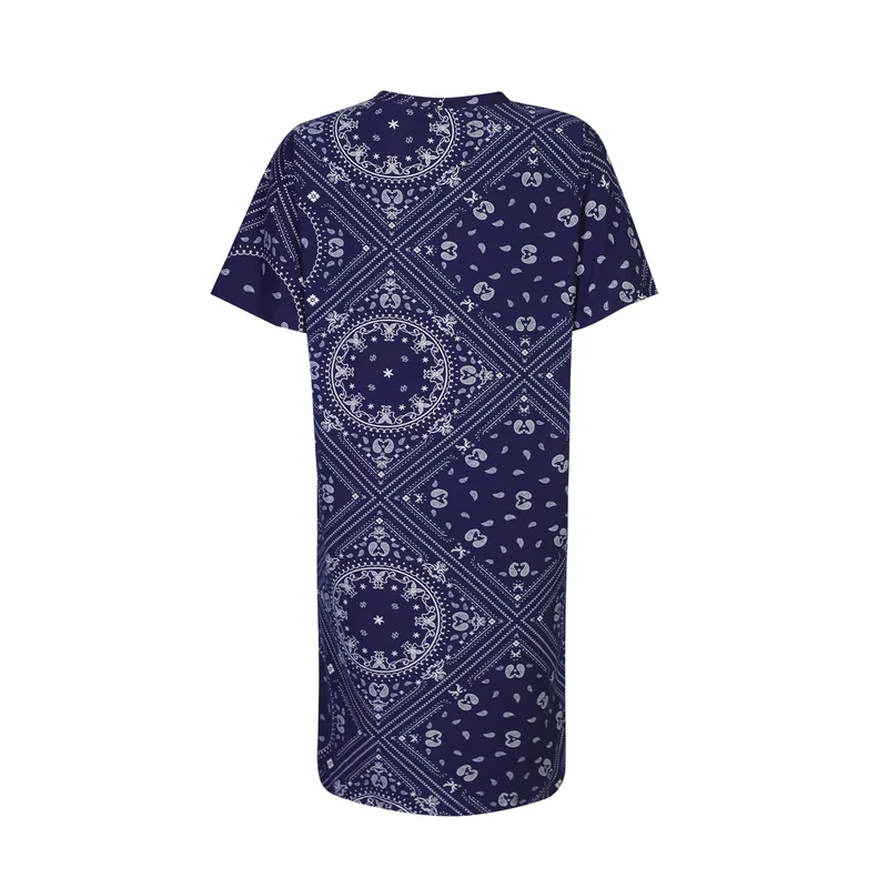 Liberte - Alma-Vneck-Tshirt-Dress 9594 - Blue Scarf