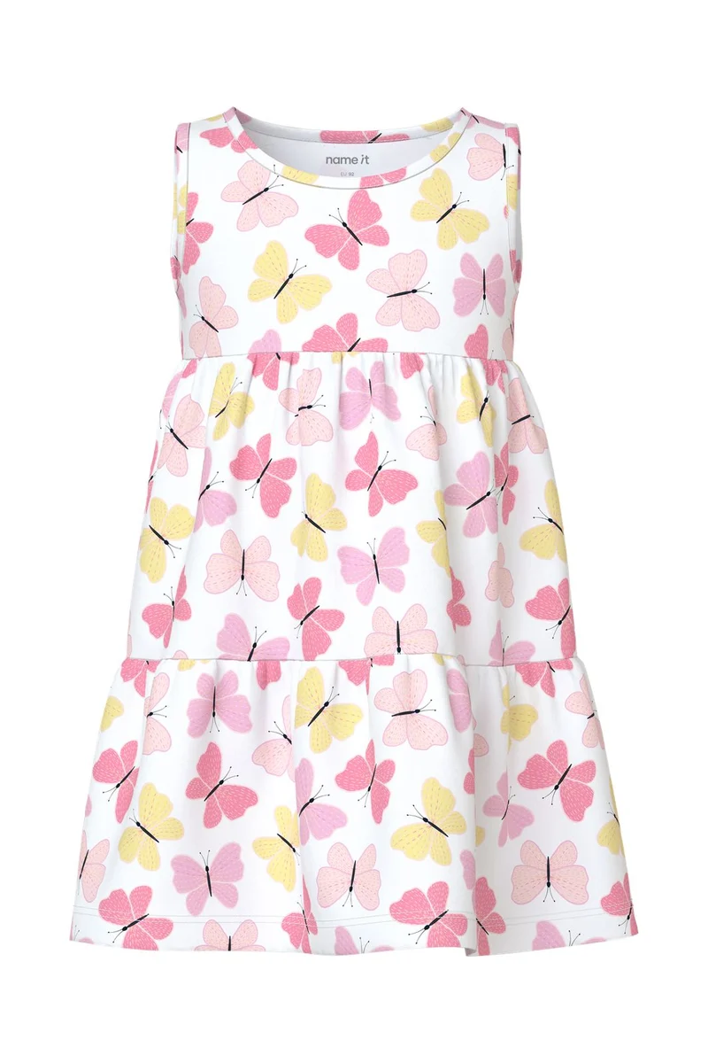 Name It - Nmfvigga Spencer Dress - 5067817 Bright White Pink Butterfly