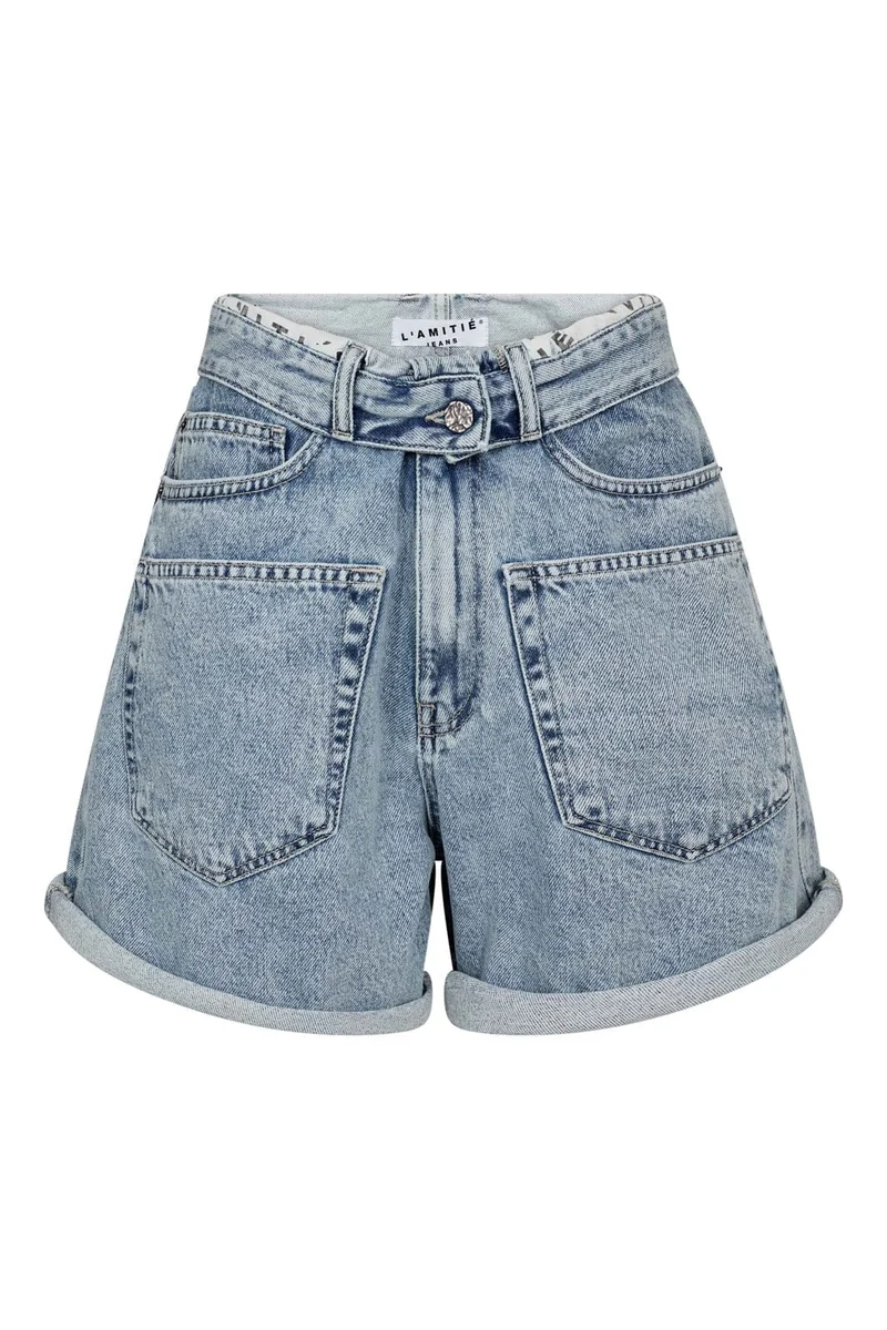 Haute L'Amitié - Flip Waist Shorts HL10613 - Bleached Denim