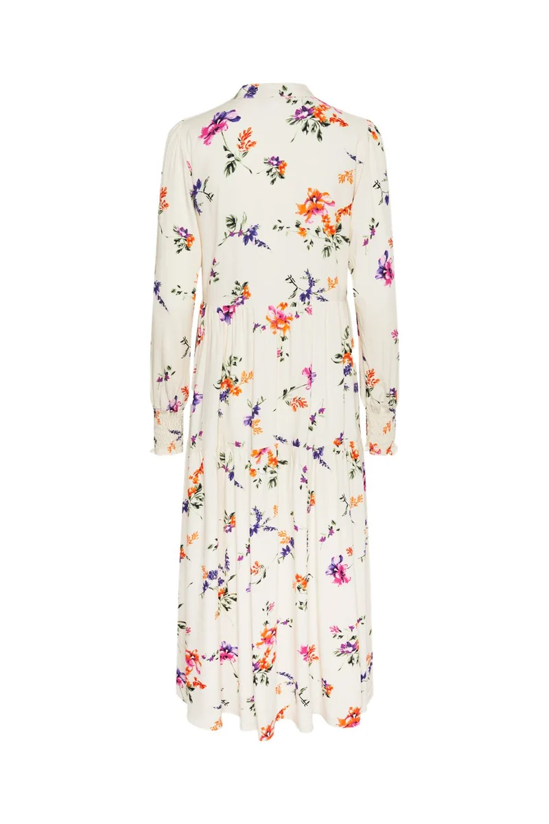 YAS - Yasasina Ls Long Dress - 4494594 Whitecap Gray Botanica Print