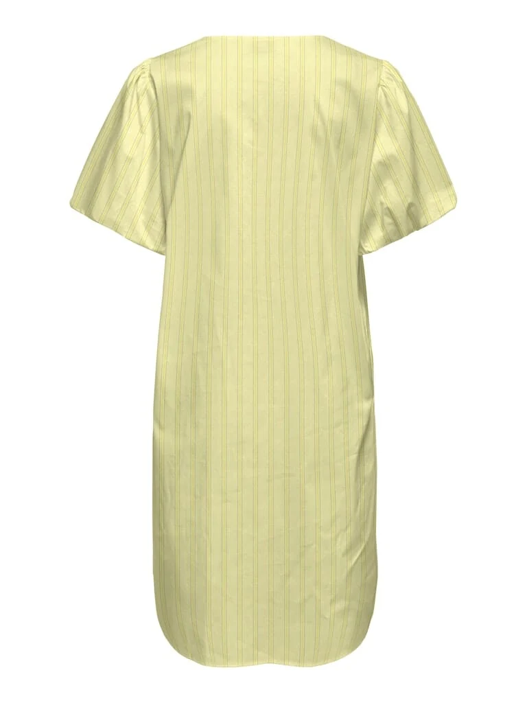 JDY - Jdymio 2/4 Mididress Dia - 5049558 French Vanilla 03-02-26 Lemon Drop & Black
