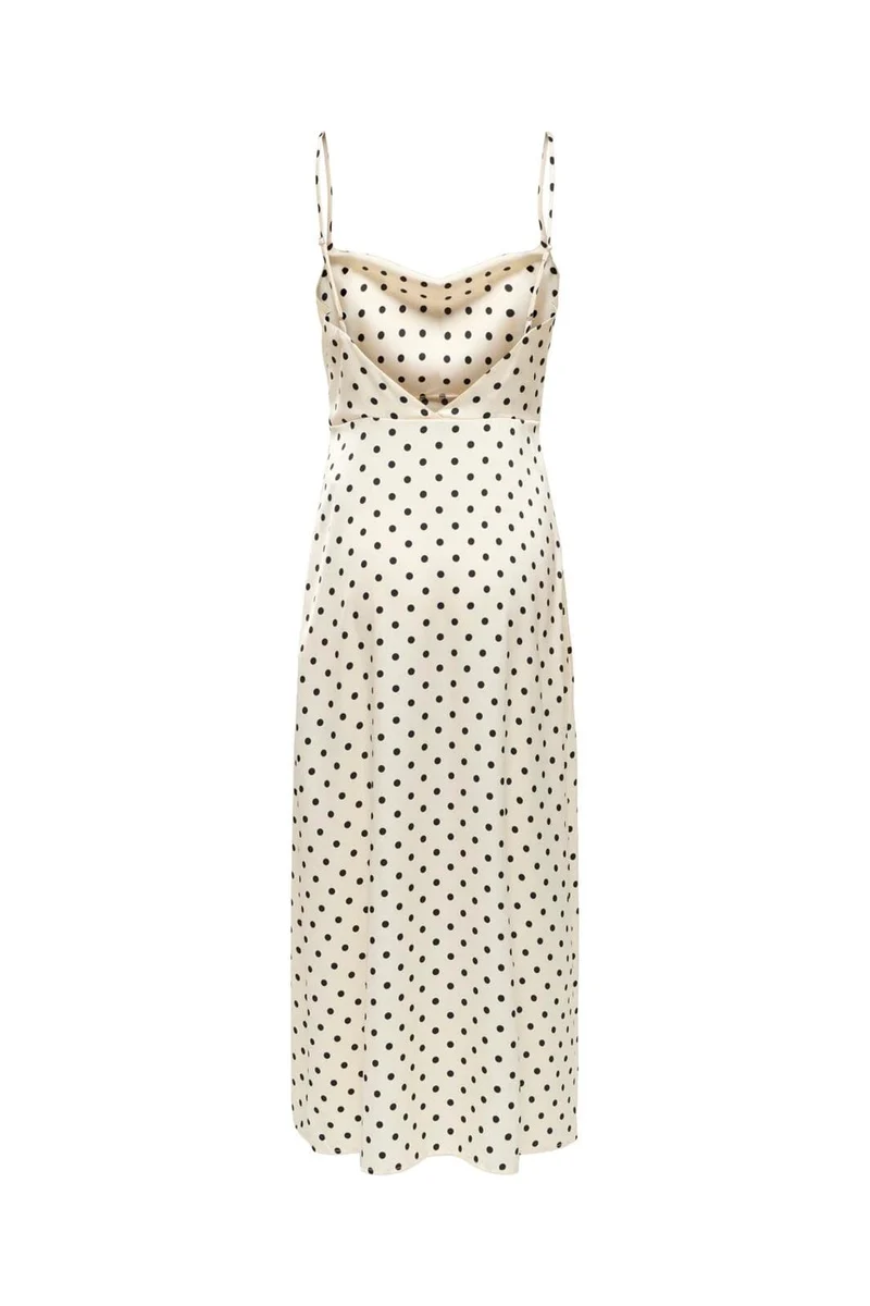 Only - Onlhimi Strap Long Dress - 5092542 Cloud Dancer Black Dots