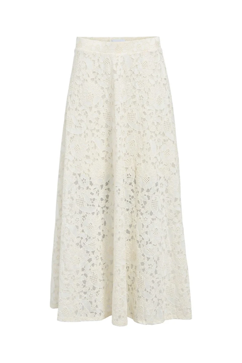 Object - Objbianca Lo Long Skirt - 4911670 White Sand
