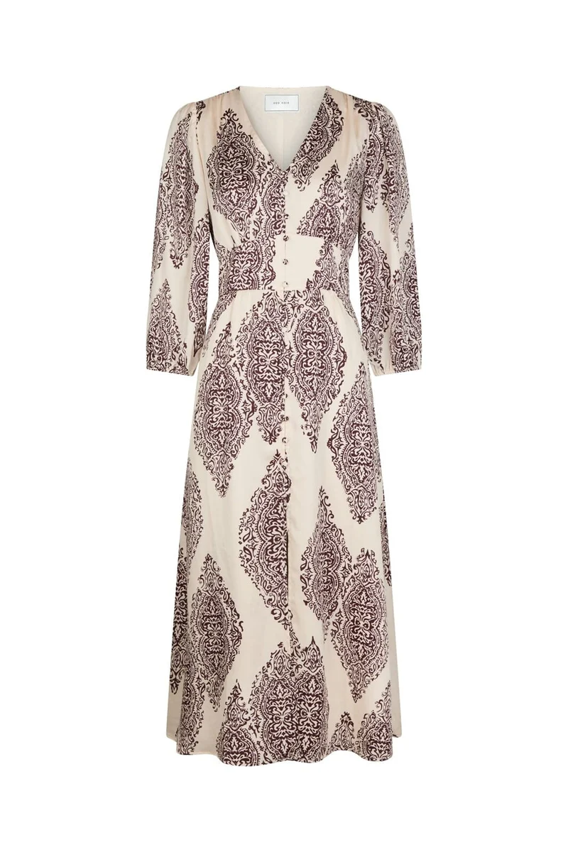 Neo Noir - Olana Paisley Drop Dress 166207 - 174 - Burgundy