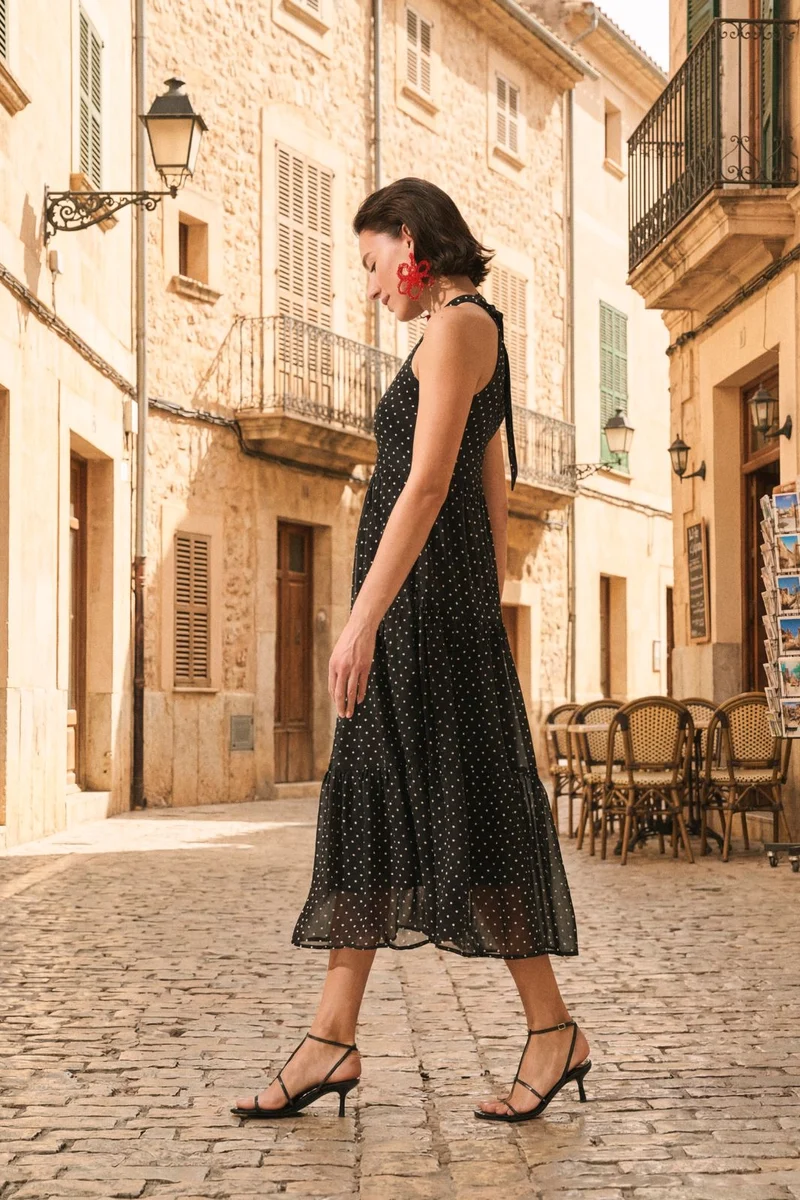 Only - Onlpetra Life Halter Neck Dress - 5092071 Black Cloud Dancer Dots