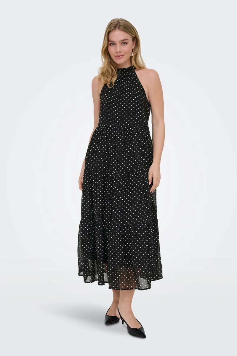 Only - Onlpetra Life Halter Neck Dress - 5092071 Black Cloud Dancer Dots