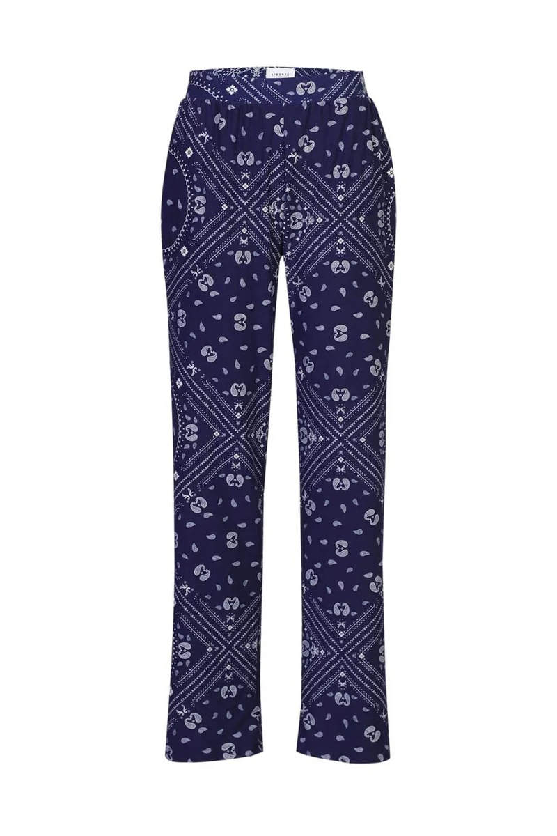 Liberte - Alma-Wide Pants 9564 - Blue Scarf