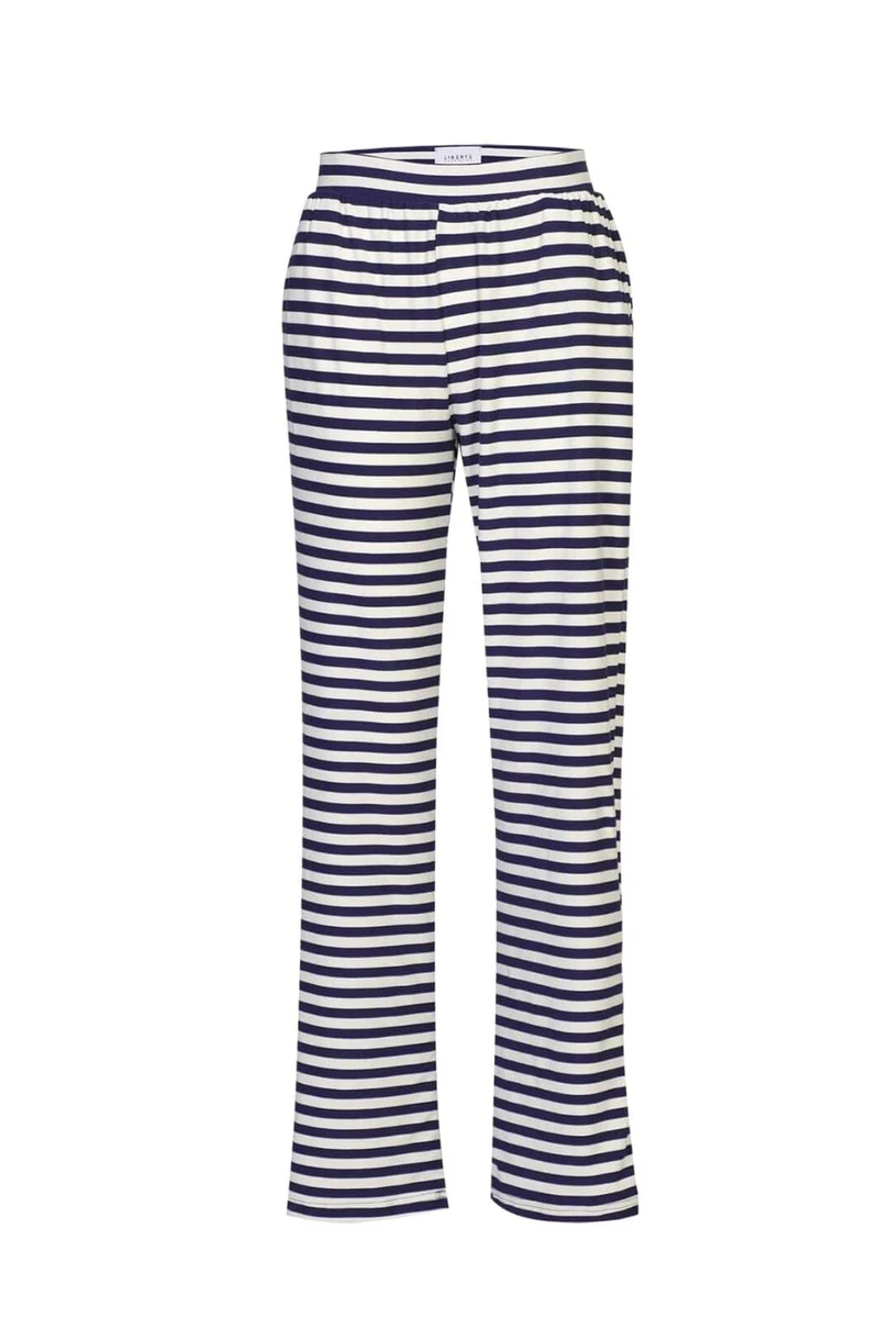 Liberte - Alma-Wide Pants 9564 - Blue Creme Stripe