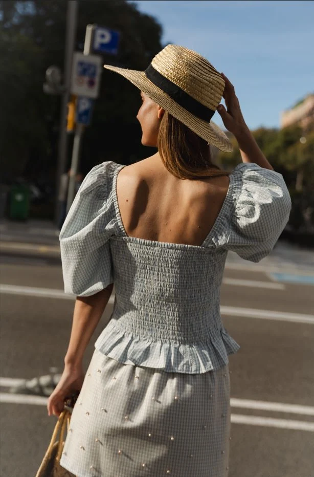 Molly&My x Julie Elsebeth - Tora Skirt - Blue Check