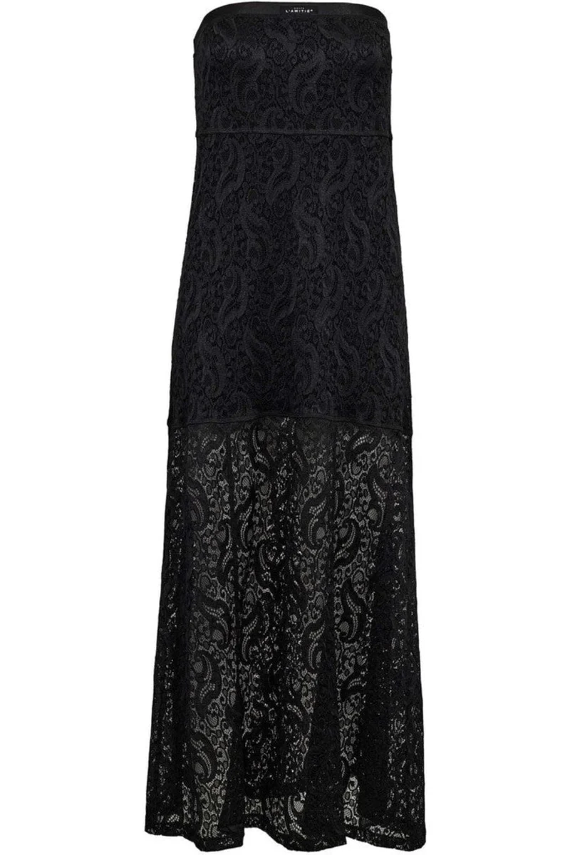 Haute L'Amitié - Summer Lace Tube Dress HL10611 - Black