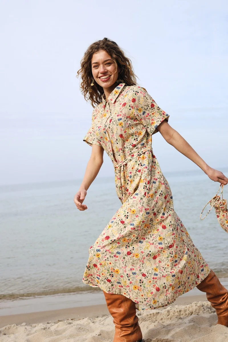 Lollys Laundry - Blakell Midi Dress Ss 26241-3007 - 74 - Flower Print