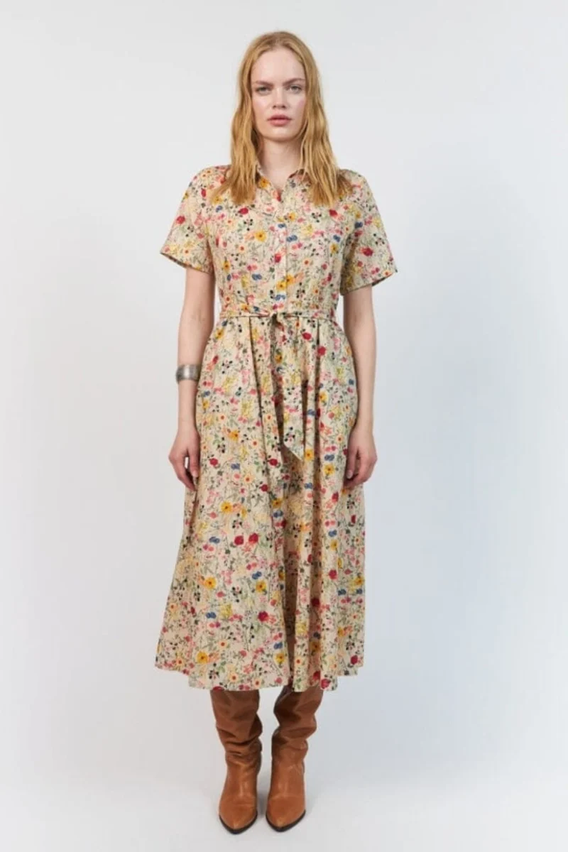 Lollys Laundry - Blakell Midi Dress Ss 26241-3007 - 74 - Flower Print